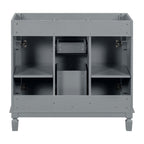 Meuble-lavabo moderne de 91 cm (36 pouces) pour salle de bain avec lavabo intégré et armoire à miroir, 2 portes et 2 tiroirs.