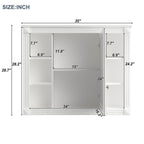 Meuble-lavabo moderne de 91 cm (36 pouces) pour salle de bain avec lavabo intégré et armoire à miroir, 2 portes et 2 tiroirs.