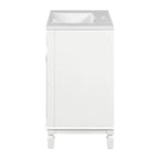 Meuble-lavabo moderne de 91 cm (36 pouces) pour salle de bain avec lavabo intégré et armoire à miroir, 2 portes et 2 tiroirs.