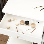 Ensemble coiffeuse et miroir de maquillage de 99,5 cm de large avec tabouret et miroir pour chambre.