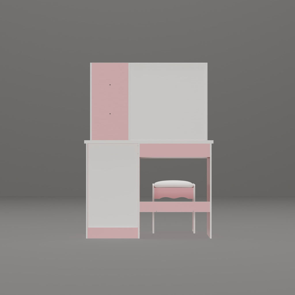 Ensemble de coiffeuse de maquillage de 99,5 cm de large avec tabouret et miroir