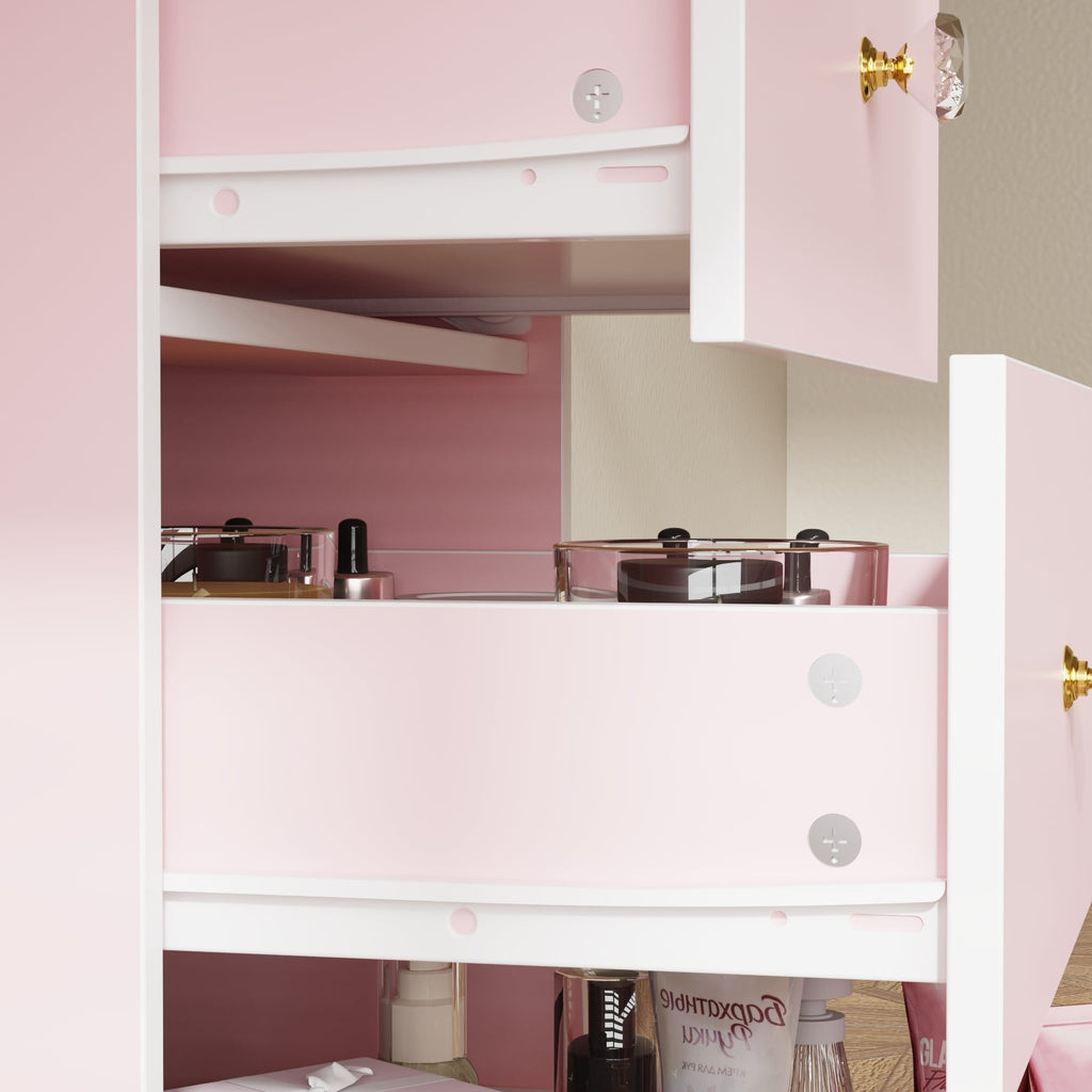 Ensemble de coiffeuse de maquillage de 99,5 cm de large avec tabouret et miroir