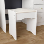 Ensemble coiffeuse et miroir de maquillage de 99,5 cm de large avec tabouret et miroir pour chambre.