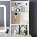 Ensemble coiffeuse et miroir de maquillage de 99,5 cm de large avec tabouret et miroir pour chambre.