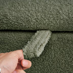 Banquette de rangement en bouclé blanc cassé Sherpa, 39,5 pouces, pouf de rangement, repose-pieds, pour salon, chambre à coucher, avec pieds en bois.