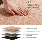 Banquette de rangement en bouclé blanc cassé Sherpa, 39,5 pouces, pouf de rangement, repose-pieds, pour salon, chambre à coucher, avec pieds en bois.