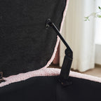 Banquette de rangement en bouclé blanc cassé Sherpa, 39,5 pouces, pouf de rangement, repose-pieds, pour salon, chambre à coucher, avec pieds en bois.