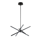Luminaire suspendu linéaire en forme d'étoile de Sputnik, en aluminium noir/doré moderne, à LED, pour salon/salle à manger/cuisine.