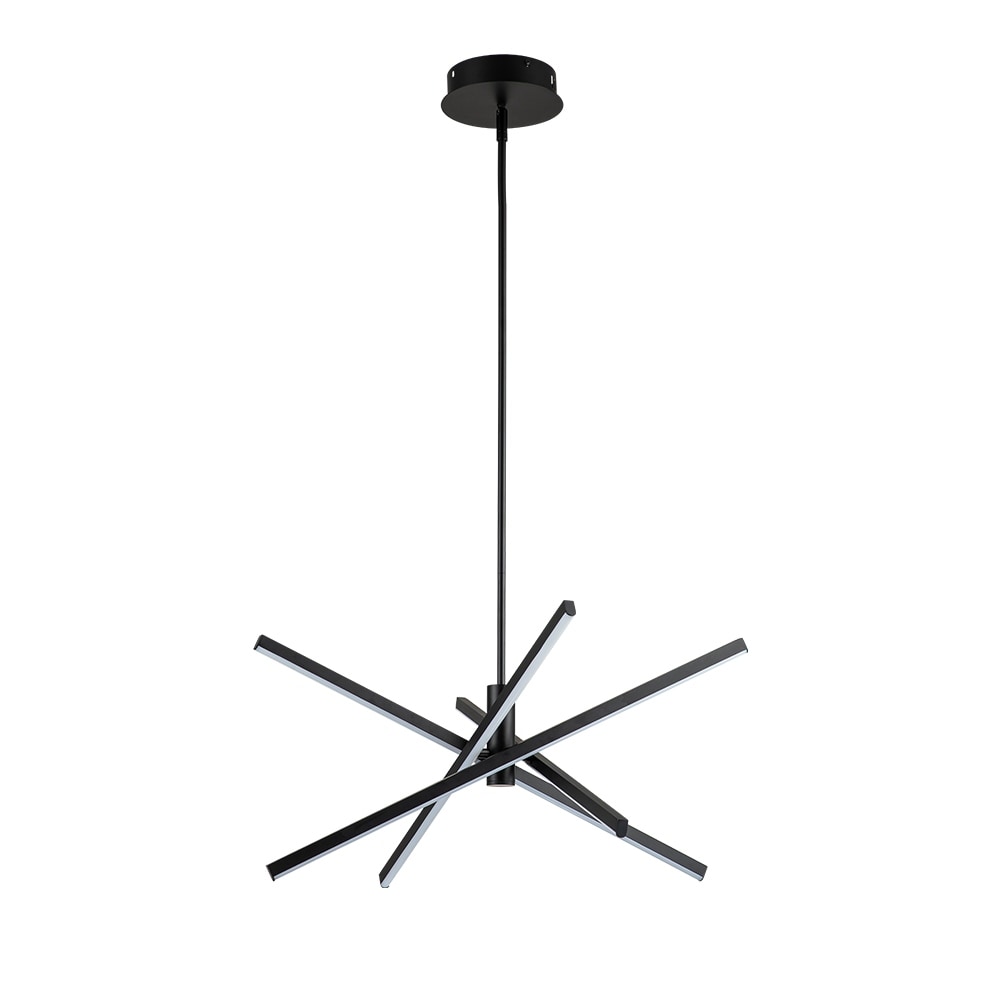 Luminaire suspendu linéaire en forme d'étoile de Sputnik, en aluminium noir/doré moderne, à LED, pour salon/salle à manger/cuisine.