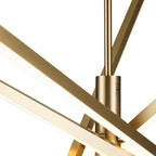 Luminaire suspendu linéaire en forme d'étoile de Sputnik, en aluminium noir/doré moderne, à LED, pour salon/salle à manger/cuisine.