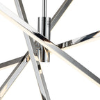 Luminaire suspendu linéaire en forme d'étoile de Sputnik, en aluminium noir/doré moderne, à LED, pour salon/salle à manger/cuisine.