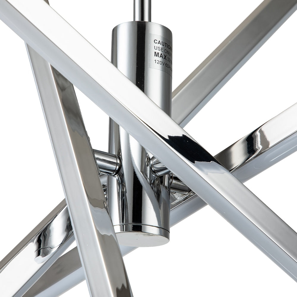 Luminaire suspendu linéaire en forme d'étoile de Sputnik, en aluminium noir/doré moderne, à LED, pour salon/salle à manger/cuisine.