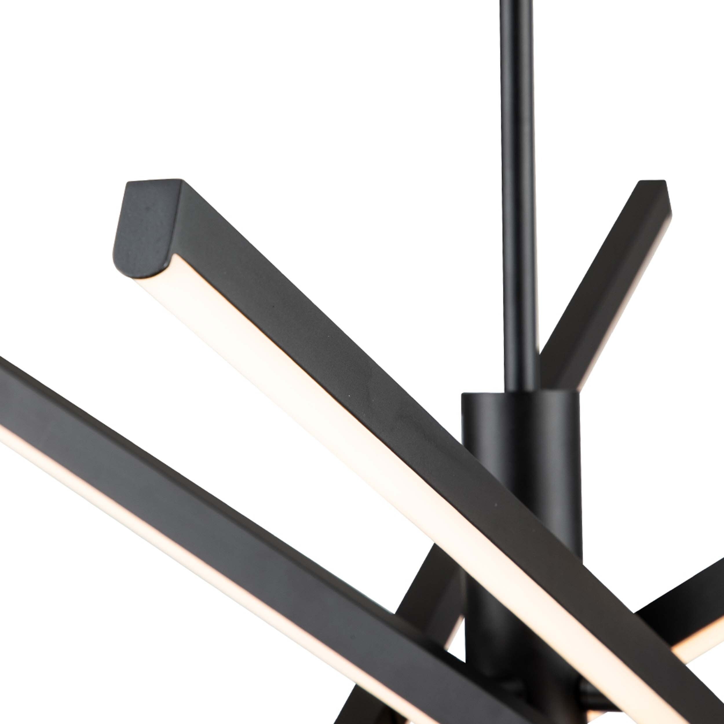 Luminaire suspendu linéaire en forme d'étoile de Sputnik, en aluminium noir/doré moderne, à LED, pour salon/salle à manger/cuisine.