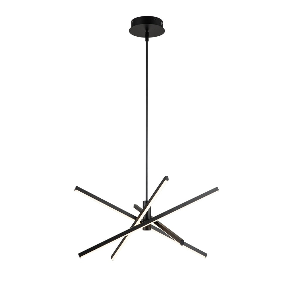Luminaire suspendu linéaire en forme d'étoile de Sputnik, en aluminium noir/doré moderne, à LED, pour salon/salle à manger/cuisine.