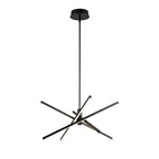 Luminaire suspendu linéaire en forme d'étoile de Sputnik, en aluminium noir/doré moderne, à LED, pour salon/salle à manger/cuisine.