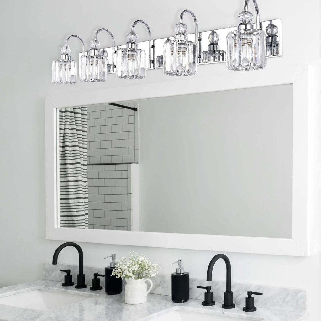 Chrome/ Noir/ Or Moderne Murale pour Salle de Bain et Toilettes, Lustre à Cristaux, Eclairage de Miroir, Eclairage de Meuble-lavabo