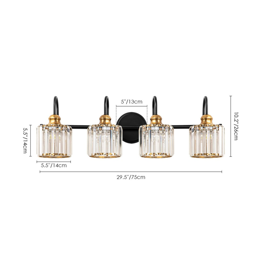 Chrome/ Noir/ Or Moderne Murale pour Salle de Bain et Toilettes, Lustre à Cristaux, Eclairage de Miroir, Eclairage de Meuble-lavabo