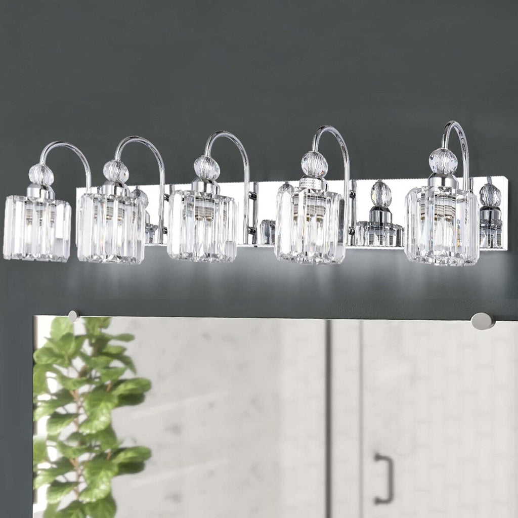 Chrome/ Noir/ Or Moderne Murale pour Salle de Bain et Toilettes, Lustre à Cristaux, Eclairage de Miroir, Eclairage de Meuble-lavabo