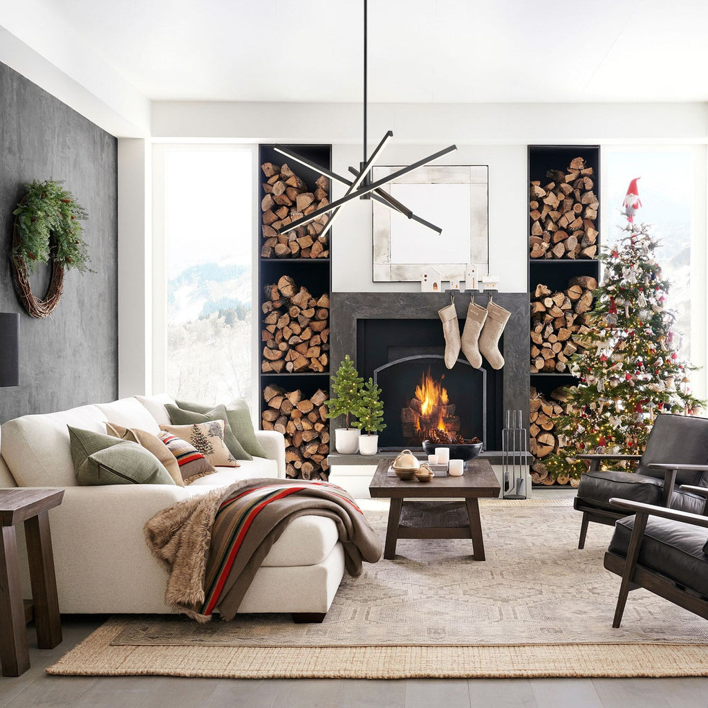 Luminaire suspendu linéaire en forme d'étoile de Sputnik, en aluminium noir/doré moderne, à LED, pour salon/salle à manger/cuisine.