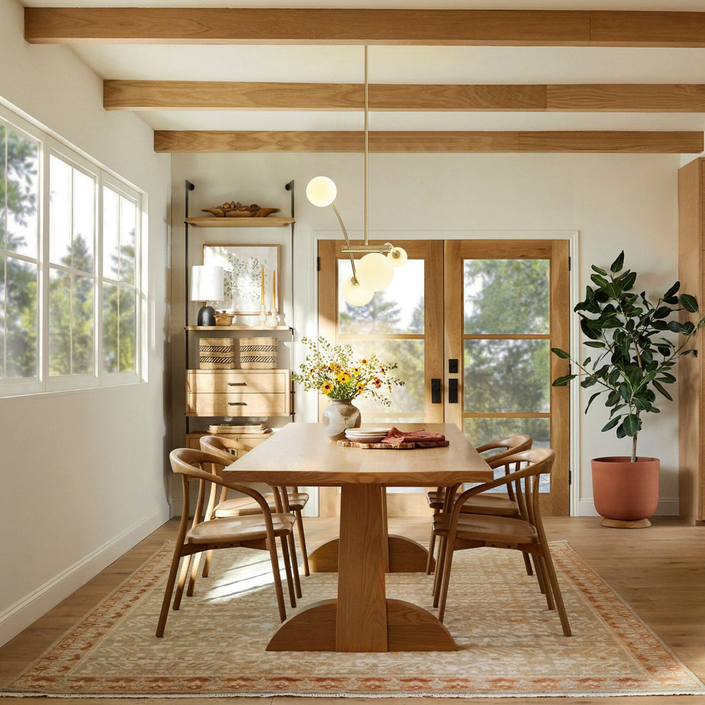 Suspension moderne simple en forme de sputnik à 4 lumières, couleur or, pour îlot de cuisine/salle à manger - 130,5 cm L x 28 cm P x 15 cm H