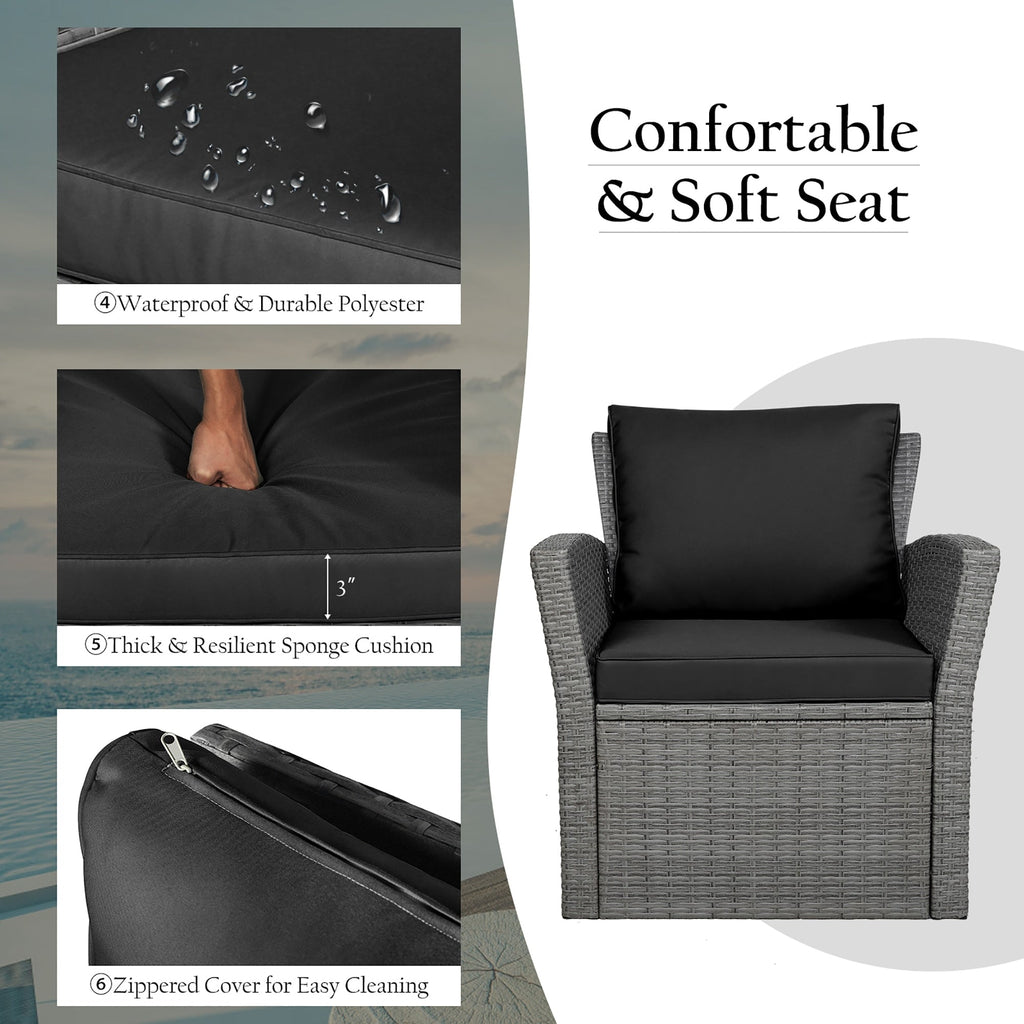 Ensemble de canapés de patio 4 pièces avec table basse et canapé de conversation d'extérieur