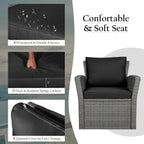 Ensemble de canapés de patio 4 pièces avec table basse et canapé de conversation d'extérieur