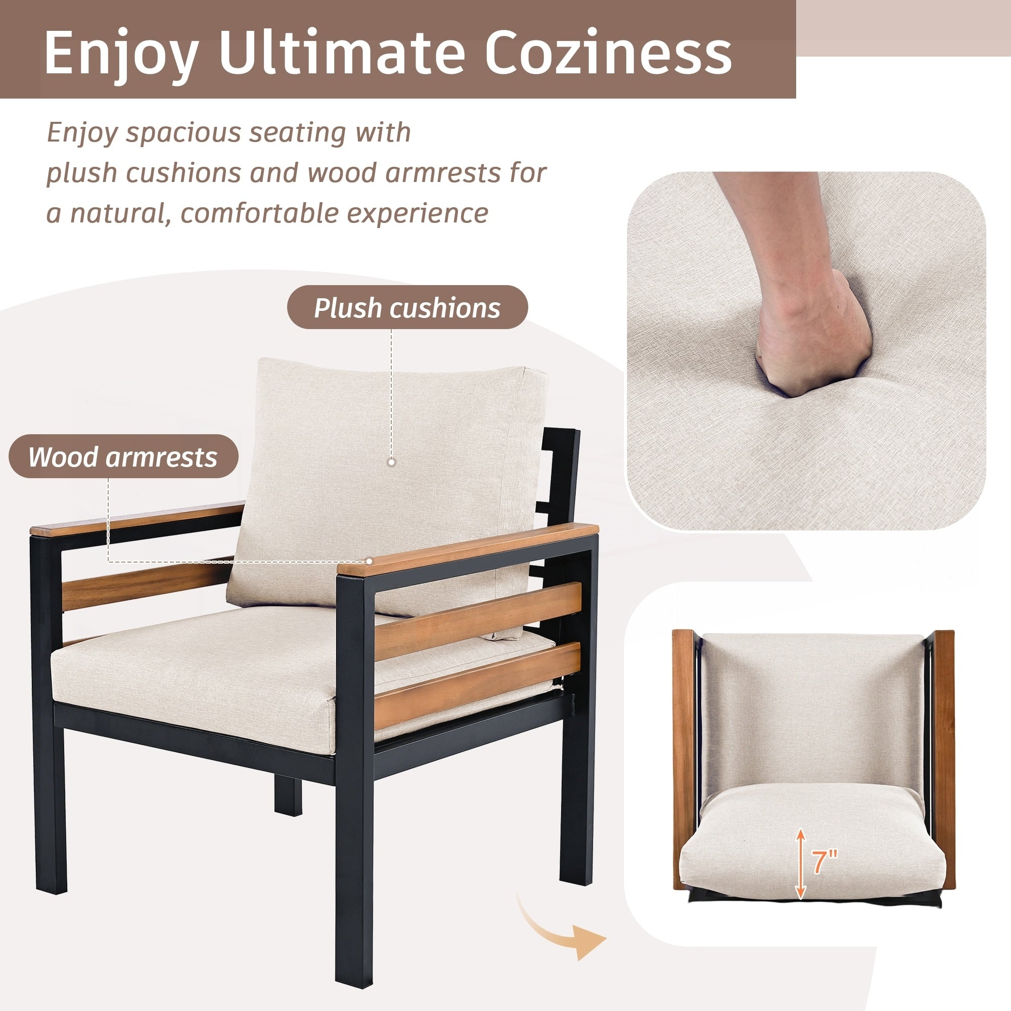 Ensemble de canapés d'extérieur 4 pièces