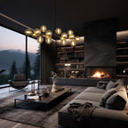 Luminaire suspendu linéaire à 16 lumières, style moderne du milieu du siècle, en laiton doré, avec globe en verre dépoli, 102 cm (40 po) pour salle à manger