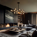 Luminaire suspendu linéaire à 16 lumières, style moderne du milieu du siècle, en laiton doré, avec globe en verre dépoli, 102 cm (40 po) pour salle à manger