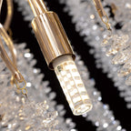 Luminaire rectangulaire moderne en cristal doré de 102 cm (40 po) avec branches d'arbre, idéal pour la salle à manger, la cuisine ou l'îlot central.