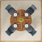 Table de salle à manger ronde de 47 pouces pour 4 personnes, table de cuisine de style farmhouse, petite table de repas en bois pour salle à manger et salon.