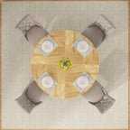 Table de salle à manger ronde de 47 pouces pour 4 personnes, table de cuisine de style farmhouse, petite table de repas en bois pour salle à manger et salon.