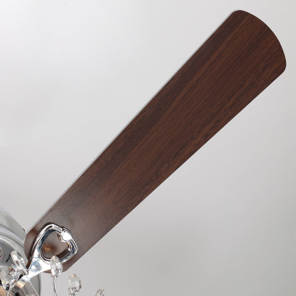 Ventilateur de plafond moderne à 5 pales réversibles, à montage encastré, avec télécommande, 48 pouces, en cristal.