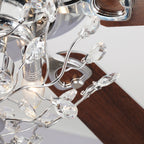 Ventilateur de plafond moderne à 5 pales réversibles, à montage encastré, avec télécommande, 48 pouces, en cristal.