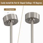 Ventilateur de plafond à LED intégré de 48 et 52 pouces avec lumière et télécommande, moteur à courant continu réversible.