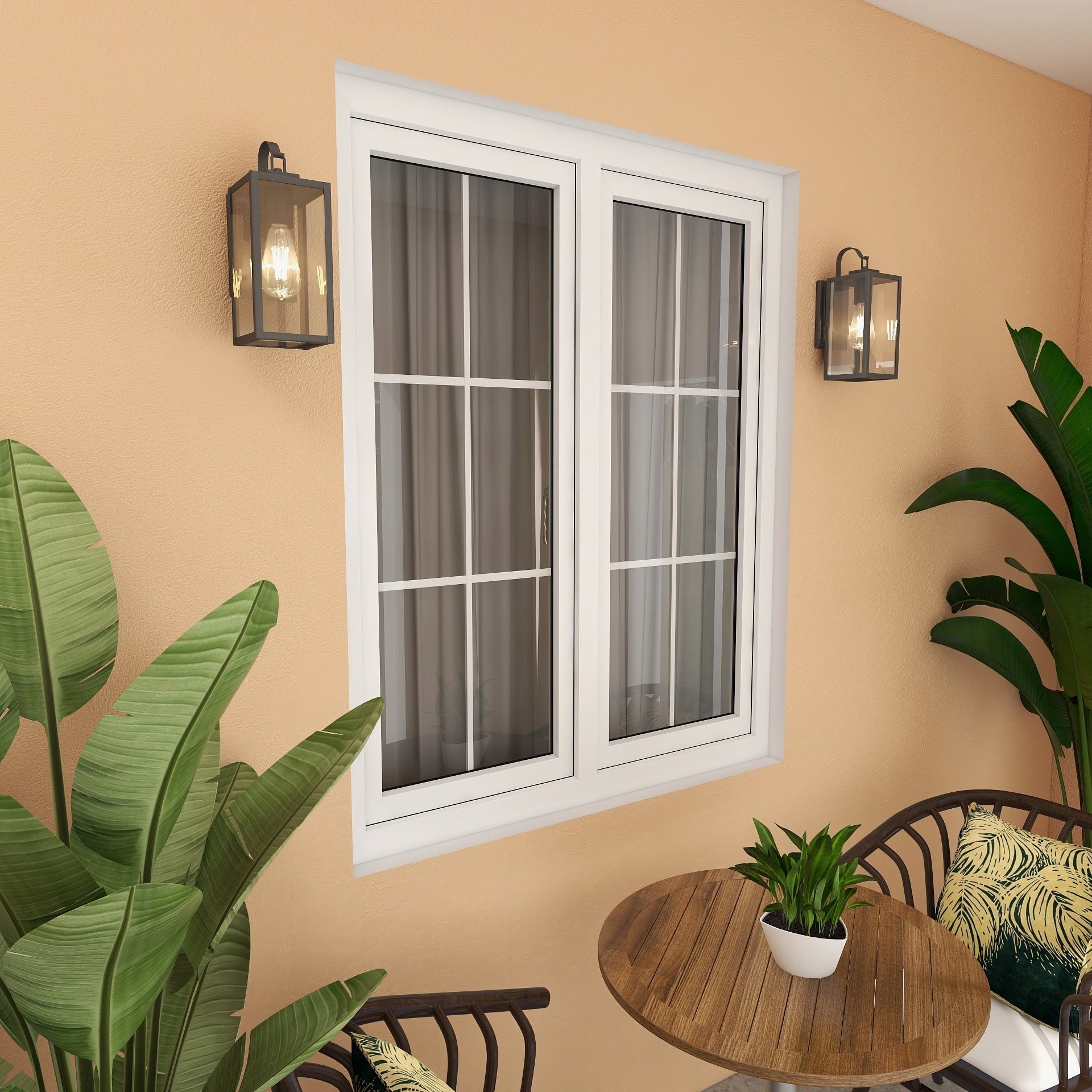 4PK- Lanterne murale extérieure à 1 lumière, noir mat - 5x6.7x13.78