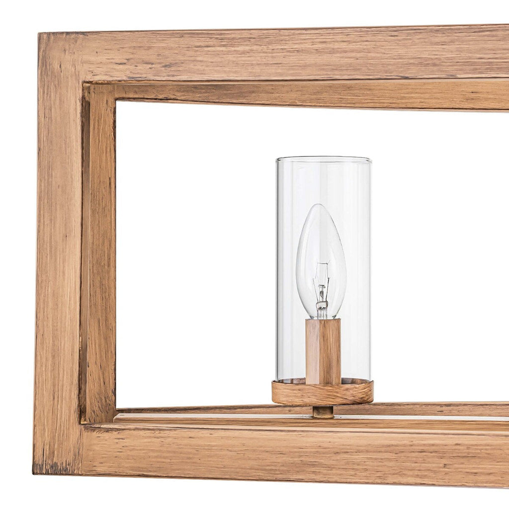 Suspension rectangulaire en verre vintage à 5 lumières, style industriel moderne du milieu du siècle, pour îlot de cuisine.