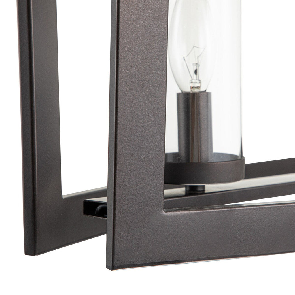 Suspension rectangulaire en verre vintage à 5 lumières, style industriel moderne du milieu du siècle, pour îlot de cuisine.