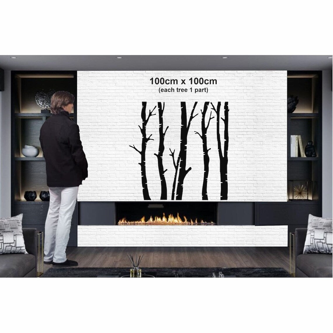 5 décorations murales métalliques en forme d'arbre sec pour l'intérieur et l'extérieur de la maison