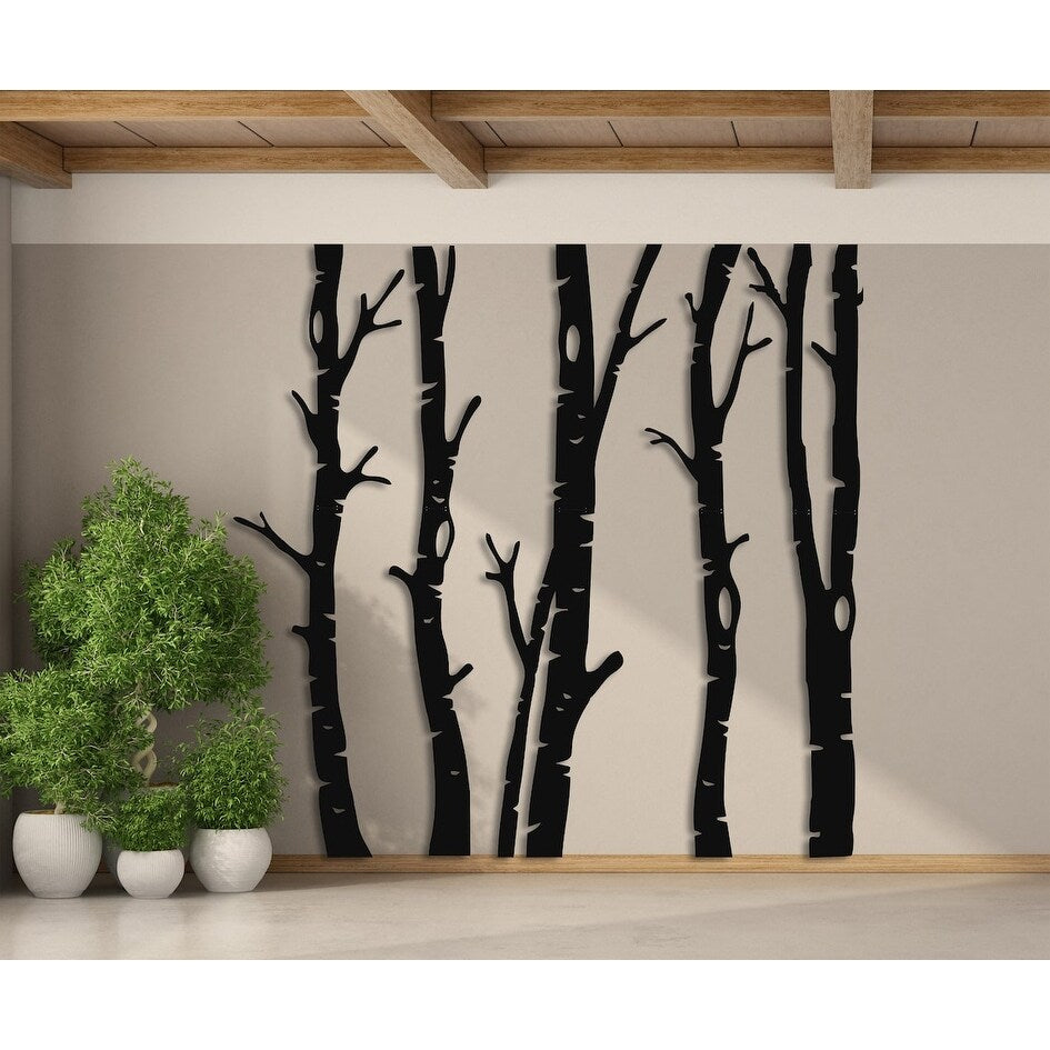 5 décorations murales métalliques en forme d'arbre sec pour l'intérieur et l'extérieur de la maison