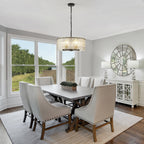 Luminaire suspendu moderne à 5 lumières en forme de tambour rond, luminaire semi-encastré classique, luminaire à suspendre pour îlot de cuisine et salle à manger