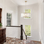 Luminaire suspendu moderne à 5 lumières en forme de tambour rond, luminaire semi-encastré classique, luminaire à suspendre pour îlot de cuisine et salle à manger