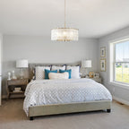 Luminaire suspendu moderne à 5 lumières en forme de tambour rond, luminaire semi-encastré classique, luminaire à suspendre pour îlot de cuisine et salle à manger