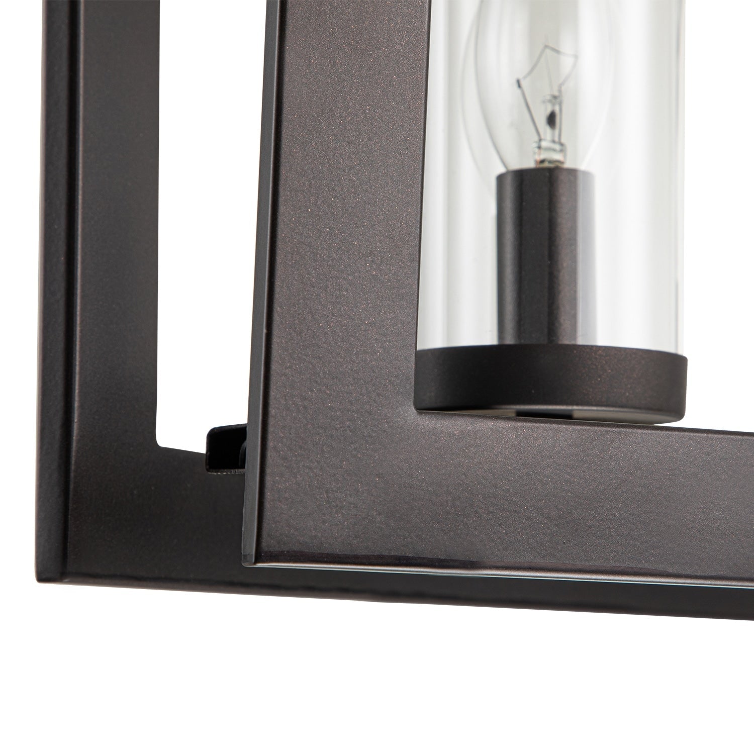 Luminaires suspendus industriels modernes à 5 lumières, style linéaire, pour salle à manger, style farmhouse, avec abat-jour cylindrique en verre transparent, pour îlot de cuisine.