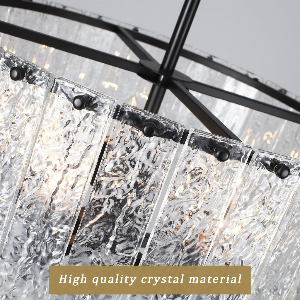 Luminaire suspendu moderne à 5 lumières en forme de tambour rond, luminaire semi-encastré classique, luminaire à suspendre pour îlot de cuisine et salle à manger