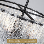 Luminaire suspendu moderne à 5 lumières en forme de tambour rond, luminaire semi-encastré classique, luminaire à suspendre pour îlot de cuisine et salle à manger