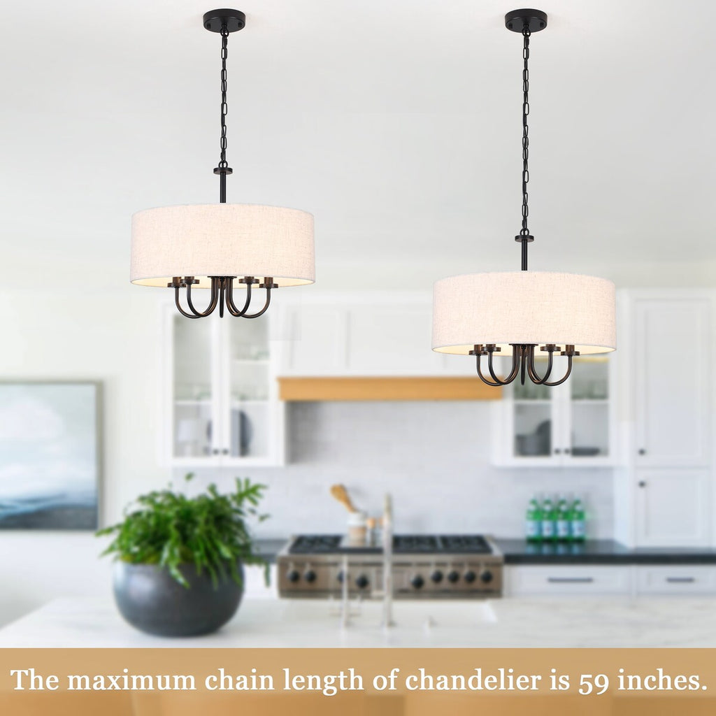 Suspension moderne à 5 lumières, à fixer au plafond, pour salle à manger, chambres à coucher et salon - N/A