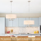 Suspension moderne à 5 lumières, à fixer au plafond, pour salle à manger, chambres à coucher et salon - N/A