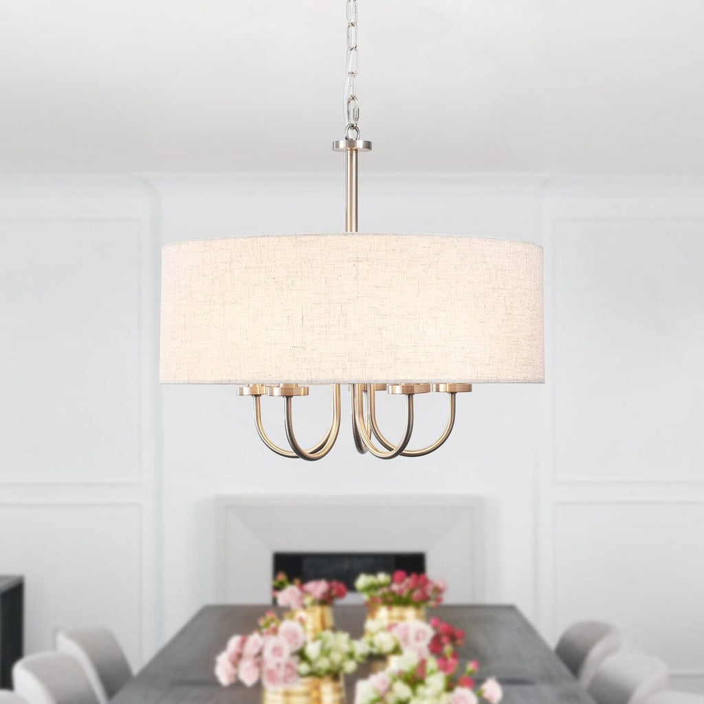 Suspension moderne à 5 lumières, à fixer au plafond, pour salle à manger, chambres à coucher et salon - N/A