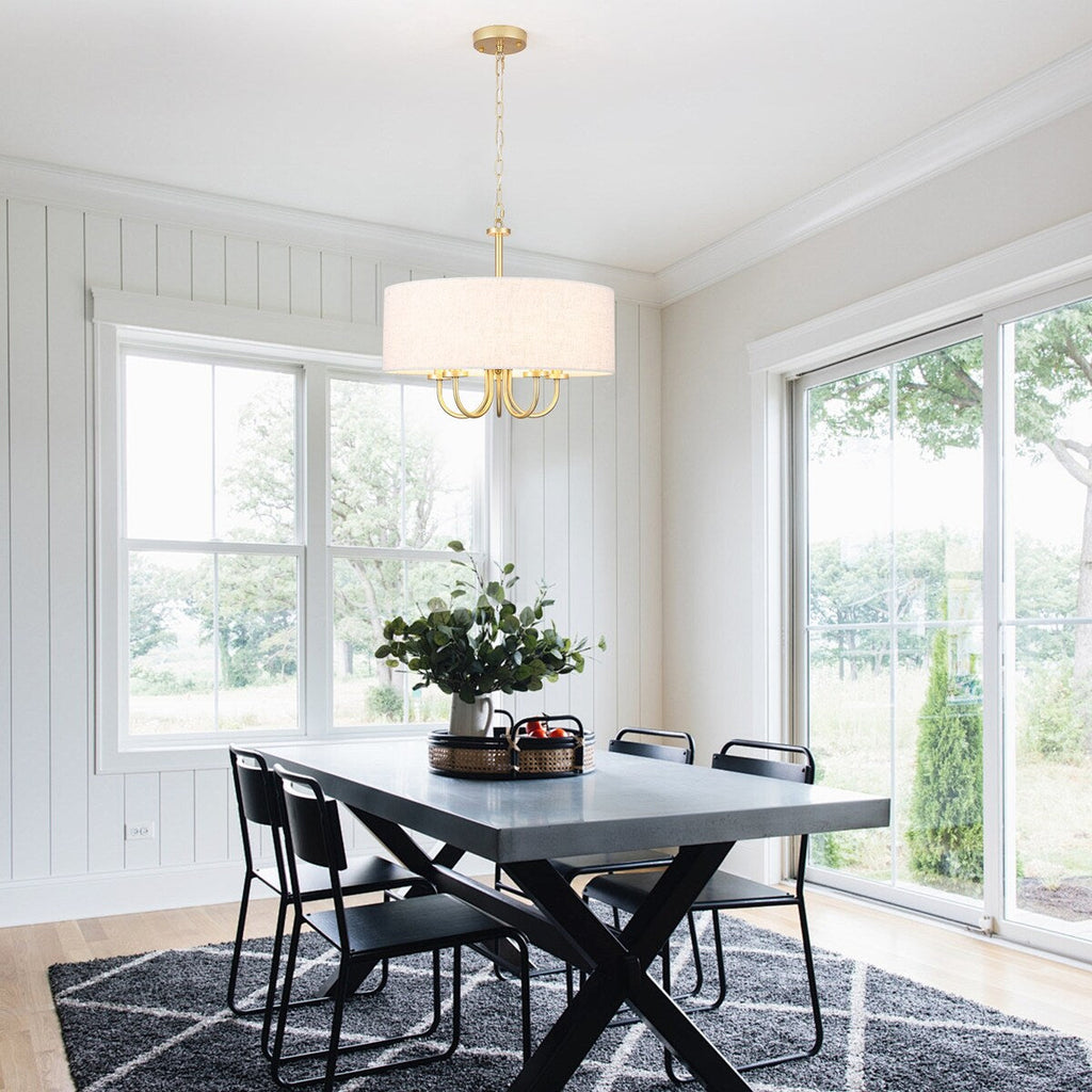 Suspension moderne à 5 lumières, à fixer au plafond, pour salle à manger, chambres à coucher et salon - N/A